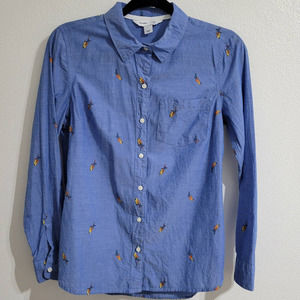 Old Navy The Classic Shirt Parrot Print Button Down